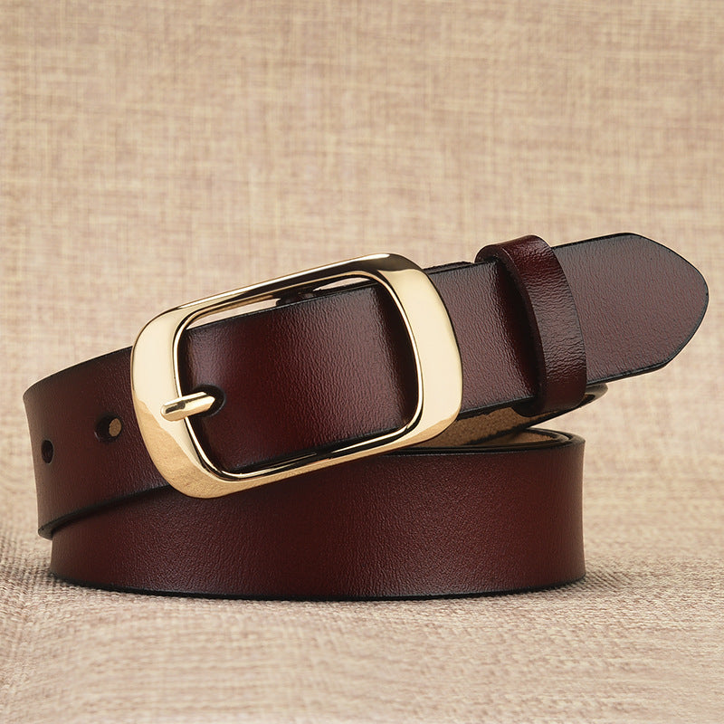 Women's Leather Pure Cowhide Pin Buckle Belts