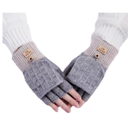 Women's Cold Protection Thickening Knitted Cycling Imitation Gloves