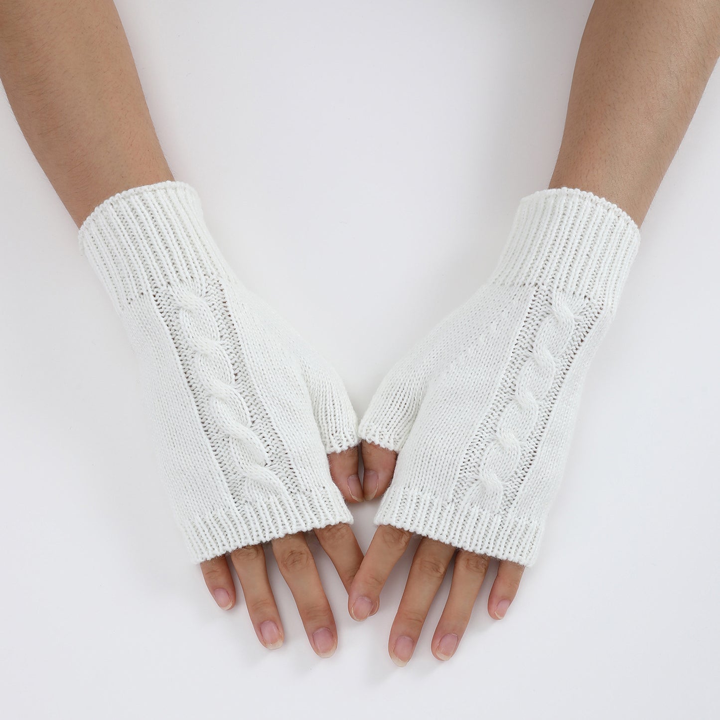 Women's & Men's Dew Half Finger Knitting Wool Warm Gloves