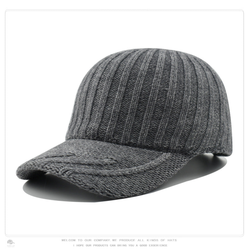 Women's Knitted Wool Baseball Korean Fashion Face Hats & Caps