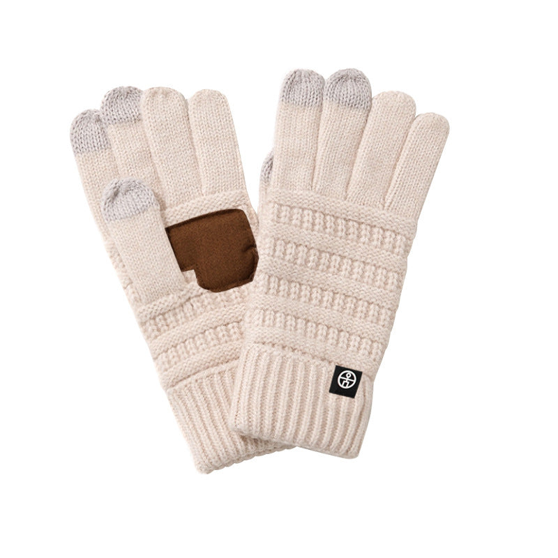 Warm Outdoor Windproof Knitting Wool Cycling Thickened Gloves