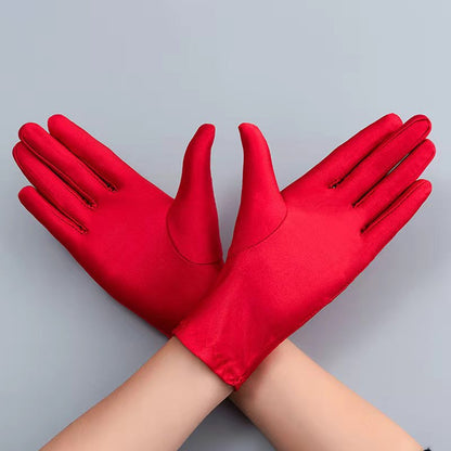 Women's & Men's Spandex High Elastic Stage Etiquette Thin Gloves