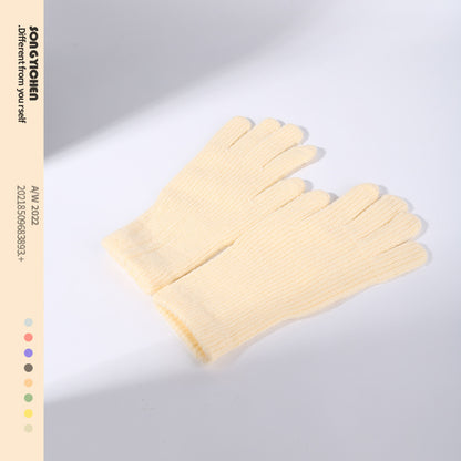 Women's Winter Open Finger Touch Screen Gradient Knitting Gloves