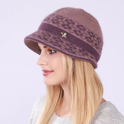 Women's Woolen Fleece Lined Padded Warm Keeping Hats & Caps