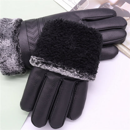 Men's Faux Deerskin Cotton Winter Warm Veet Padded Gloves