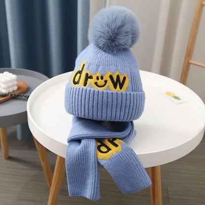 Children's Hat Suit Boys Winter Thermal Pure Kids' Headwear