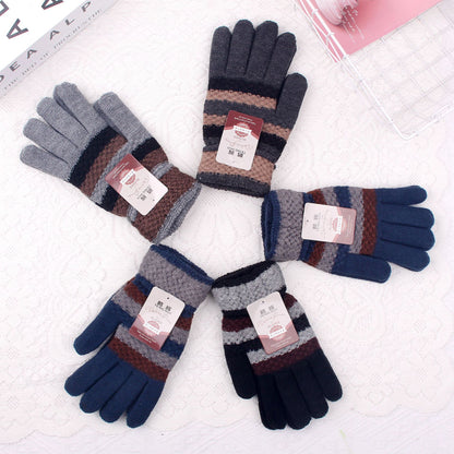 Women's & Men's Thickening Warm Cashmere Jacquard Outdoor Riding Gloves