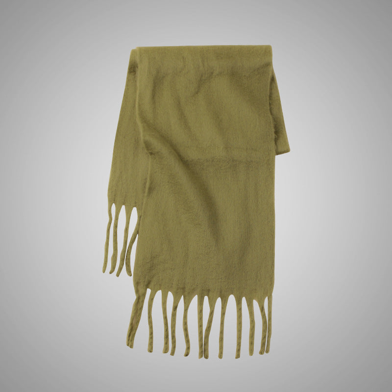 Solid Color Mohair Heavy Idle Style Scarfs