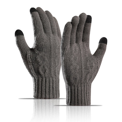 Women's & Men's Plaid Striped With Fleece Lining Touch Gloves