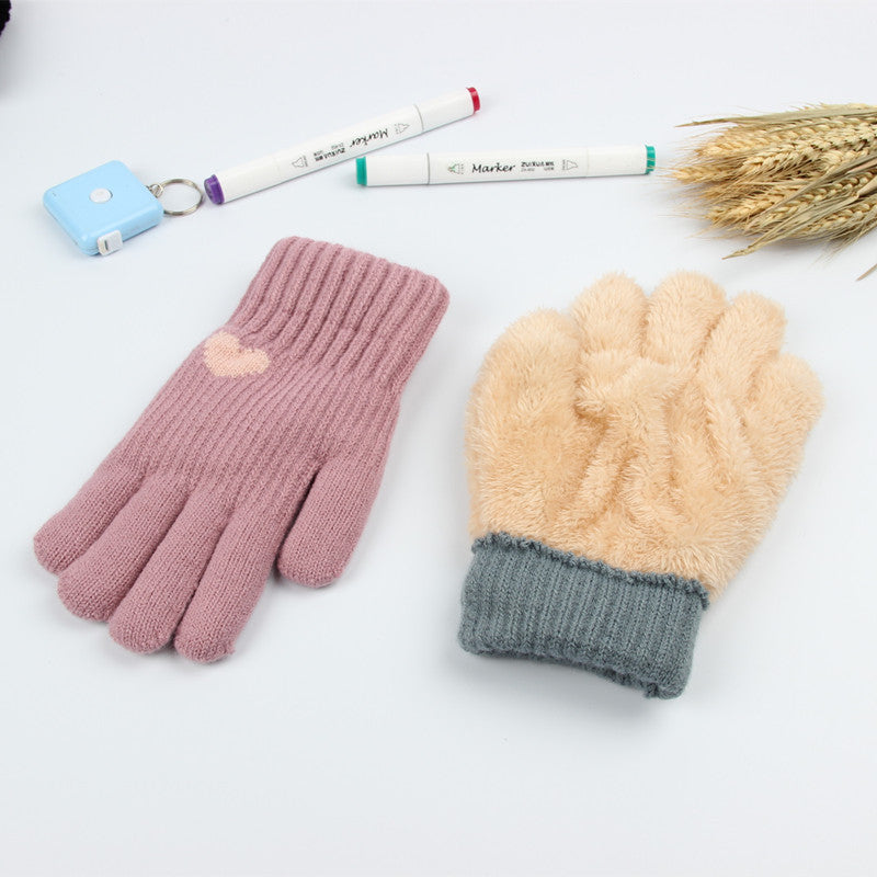 Women's Warm Knitted Wool Brushed Lining Screen Gloves