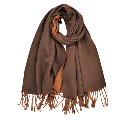 Women's Warm Double-sided Matching Korean Style Versatile Scarfs