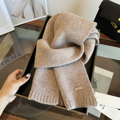 Women's & Men's Pure Wool Winter Solid Color Small Scarfs