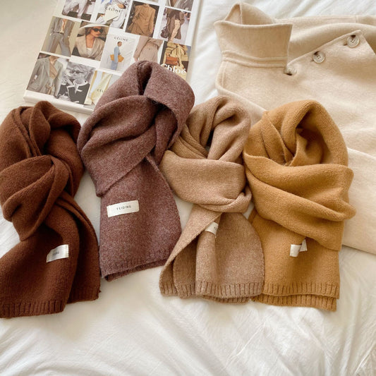 Small Pure Colored Fresh Wool Couple Scarfs