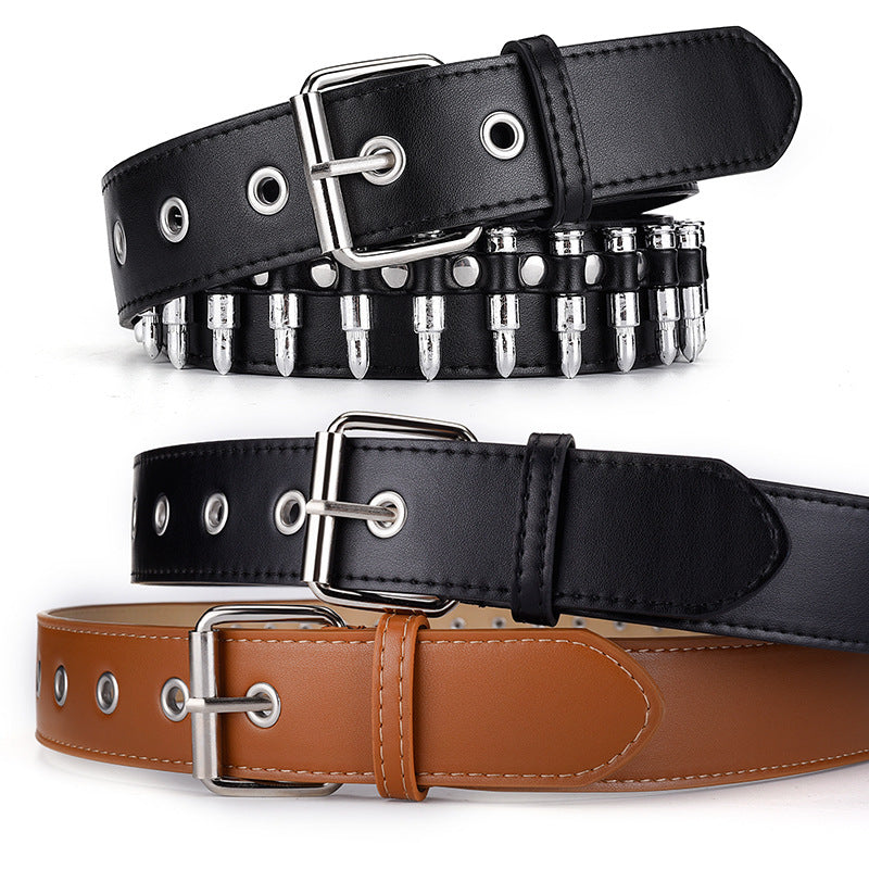 Women's & Men's Fashion Bullet Inlaid Personality Punk Decoration Belts