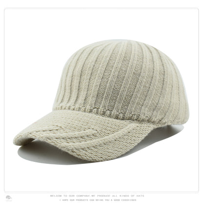 Women's Knitted Wool Baseball Korean Fashion Face Hats & Caps