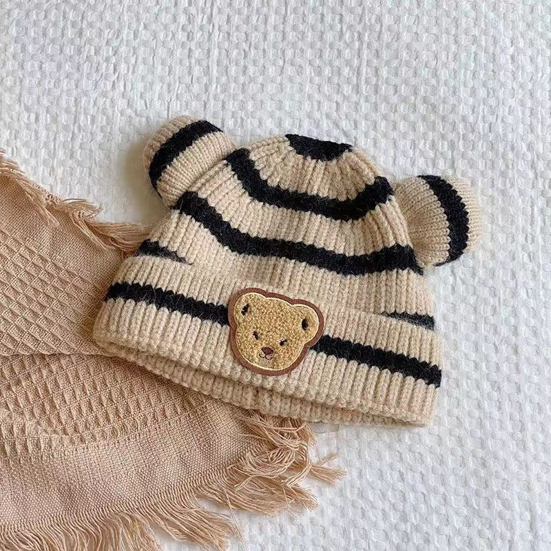 Children's Thickened Knitted Hat Cartoon Cute Bear Kids' Headwear