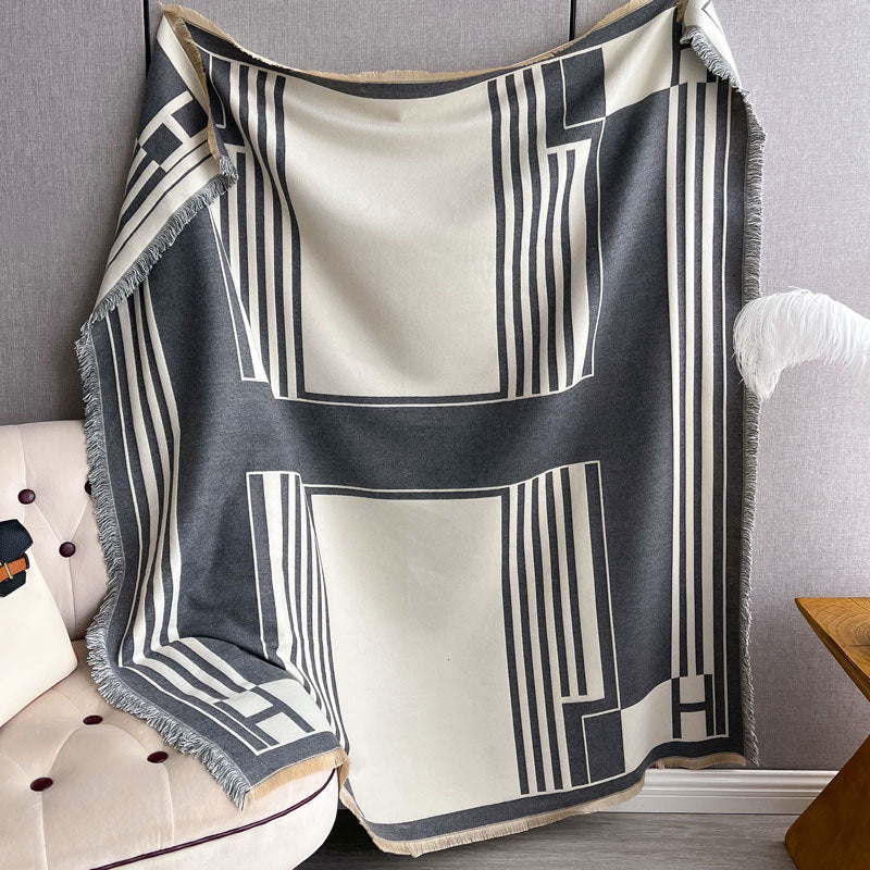 Women's Thickened Square Air Conditioning Shawl Tassel Scarfs