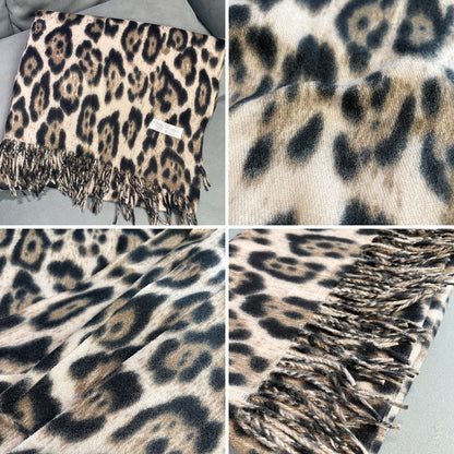 Women's Korean Style Leopard Print Winter High-grade Artificial Scarfs