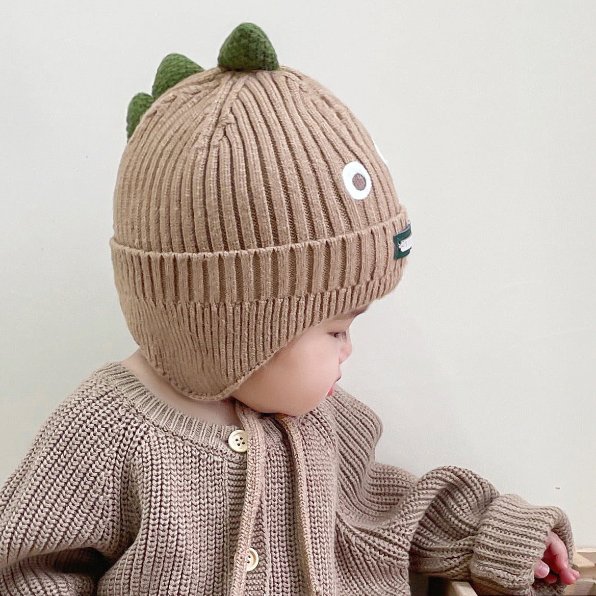 Pretty Hat Cartoon Dinosaur Earmuffs Woolen Kids' Headwear