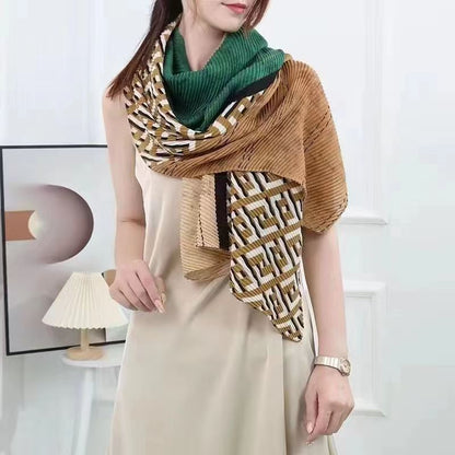 Women's Linen Korean Patchwork Color Fashionable Stylish Scarfs