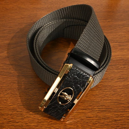 Men's Canvas Pin Buckle Fashion Green Toothless Belts