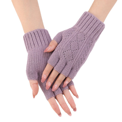 Women's Finger Arm Sleeve Knitted Wool Keep Warm Wristband Gloves