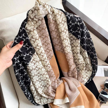 Broadcast Korean Style Printed Cotton Linen Classic Scarfs