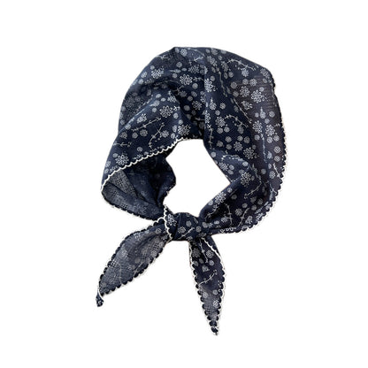 Women's Lace Triangular Binder Summer Small Floral Hair Band Scarfs