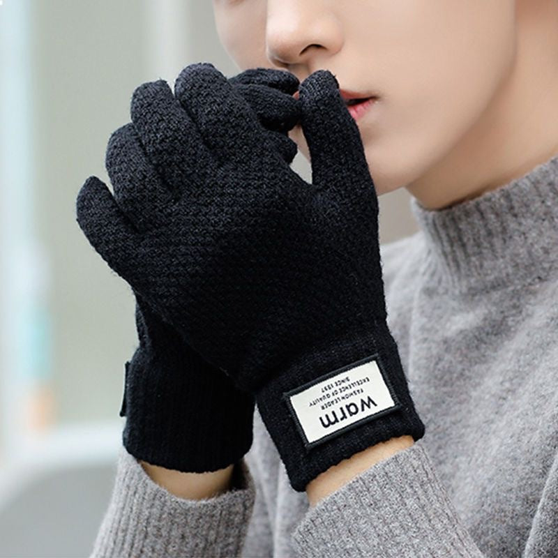 Men's Korean Cute Five Finger Touch Screen Gloves