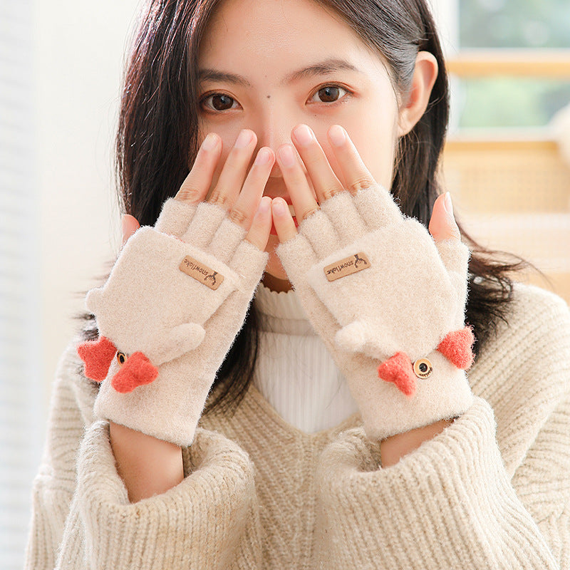 Half Finger Knitted Warm Writing Cycling Gloves