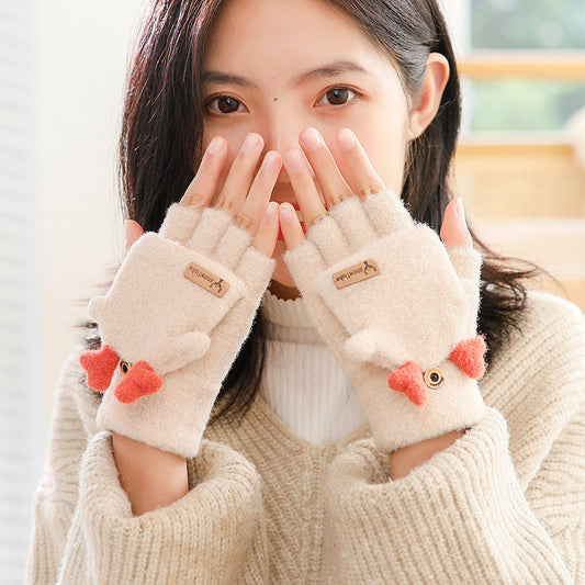 Half Finger Knitted Warm Writing Cycling Gloves