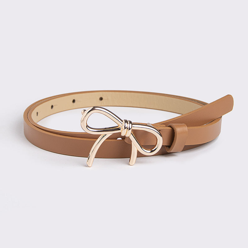 Women's Unique Decorative Bowknot Thin Clothing Belts