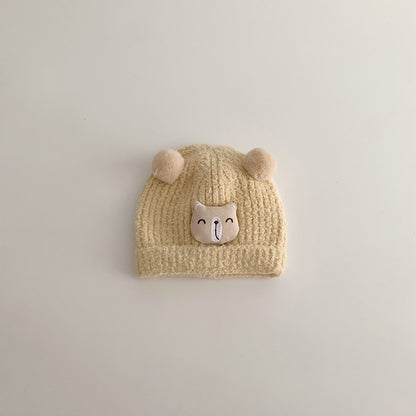 Cute Super Double Ball Bear Knitted Kids' Headwear