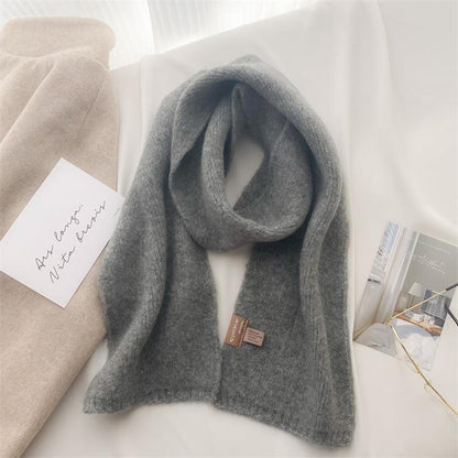 Women's Korean Style Easy To Match Small Soft Glutinous Knitted Scarfs