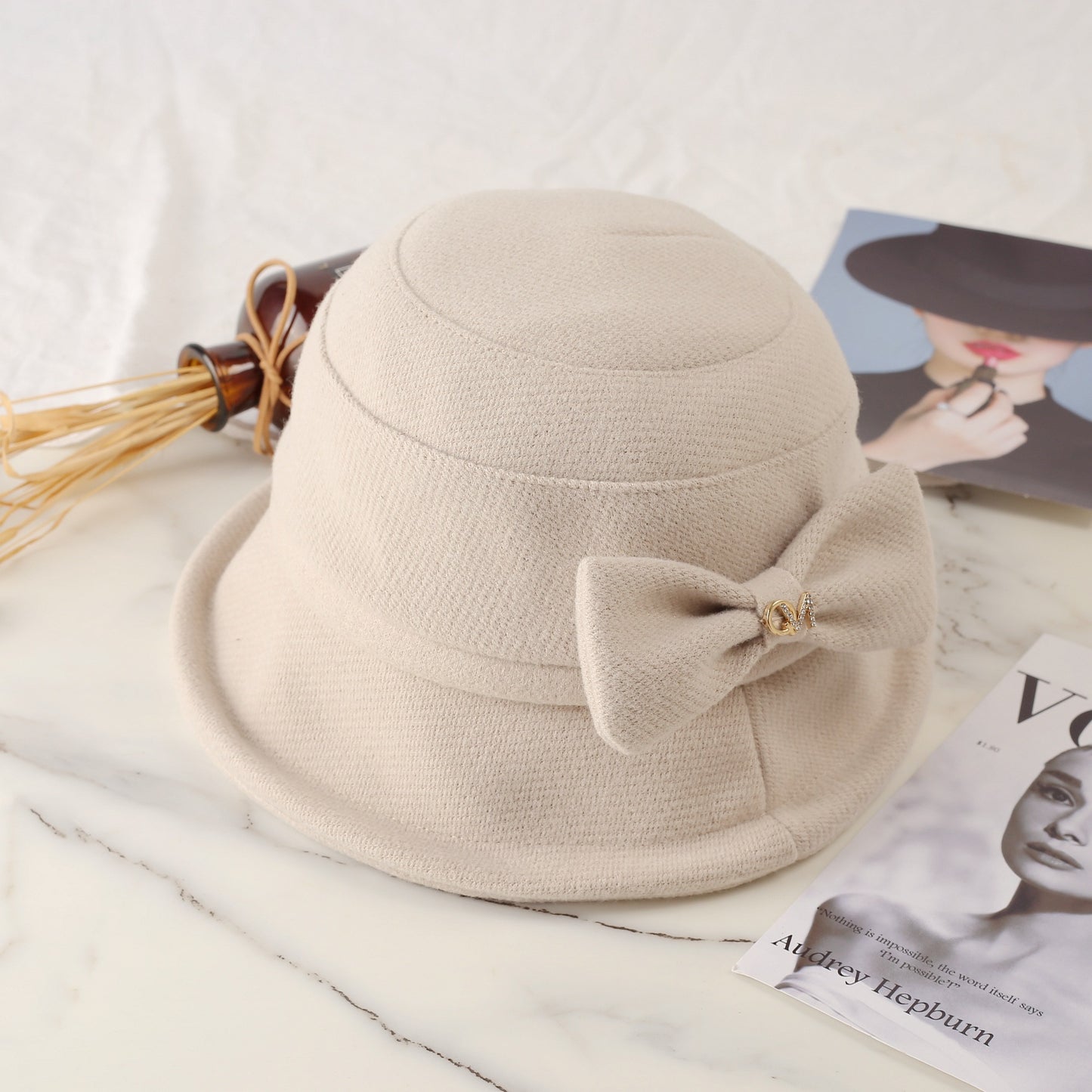 Bowknot Bason Lady Elegant Bucket Hat Hats & Caps