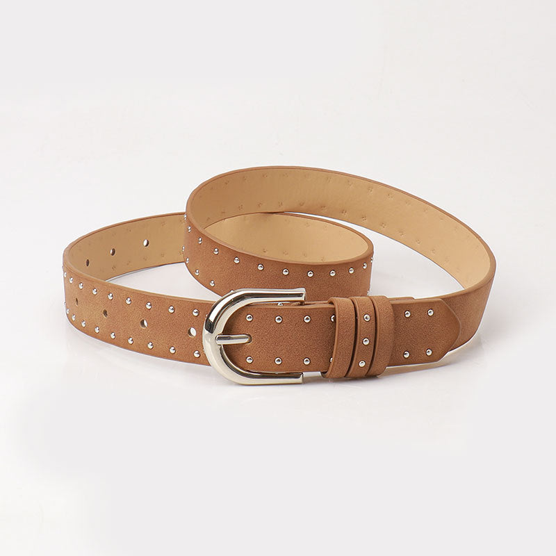 Women's Unique Suede Leather Rivet Retro Easy Belts