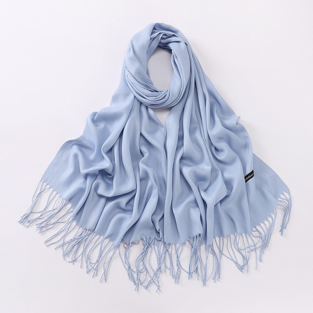 Imitation Cashmere Solid Color Long Warm Scarfs