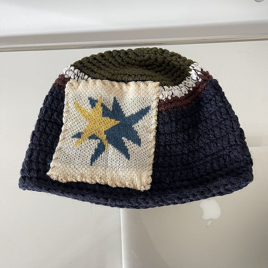 Woolen Yarn Bucket Hat Female Minority Hats & Caps