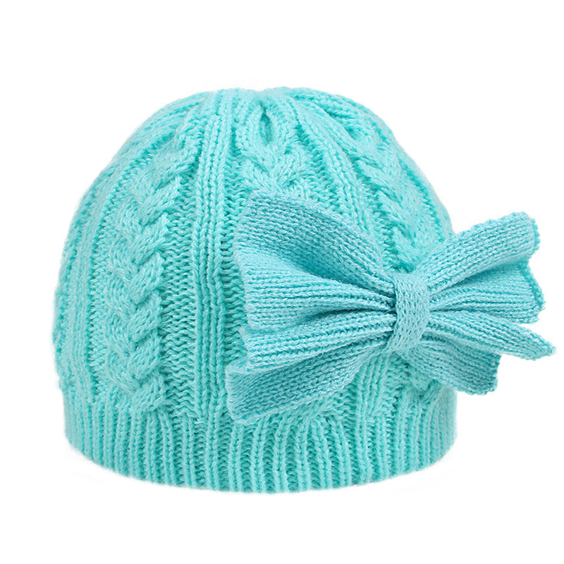 Children's Sweet Bowknot Hat Winter Warm Kids' Headwear