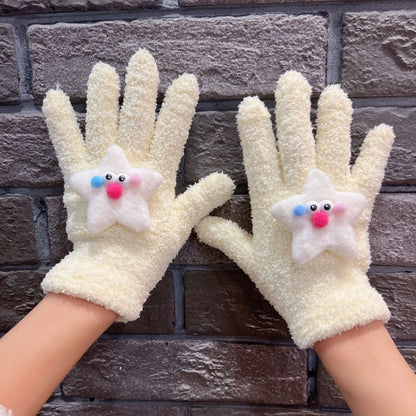 Eyes Cute Plush Female Cycling Warm Gloves