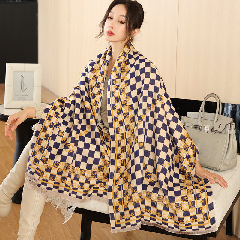 Women's Outer Wear High-grade Shawl Blanket Office Scarfs