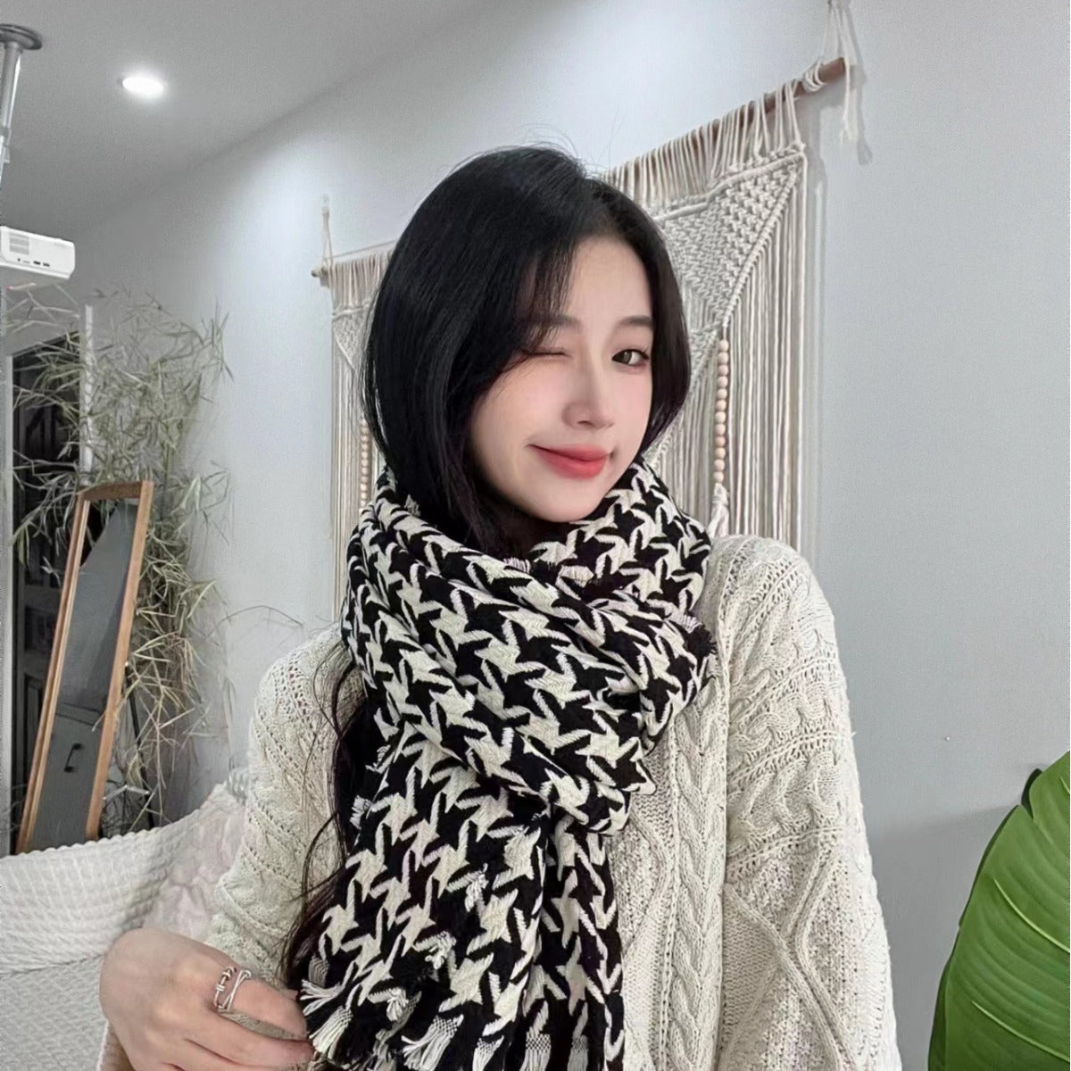 Women's & Men's Versatile Korean Style Stereo Design Warm Scarfs