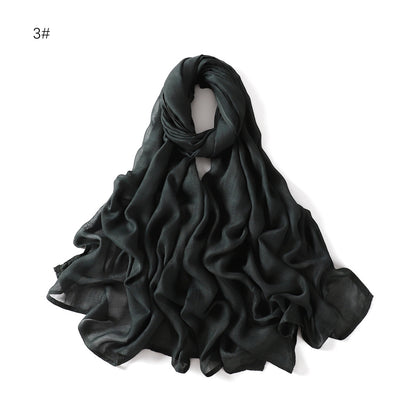 Wide Brim Thin Modal Monochrome Rayon Breathable Shawl Cotton Scarfs