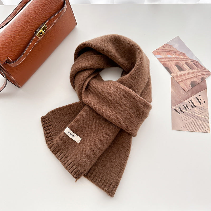 Australian Wool Long Winter Warm Knitted Solid Scarfs