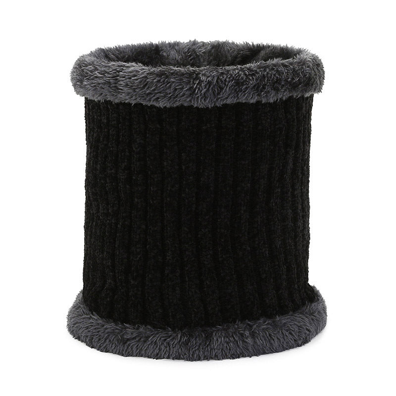 Men's Warm Knitted Chenille Jacquard Pullover Two-piece Hats & Caps