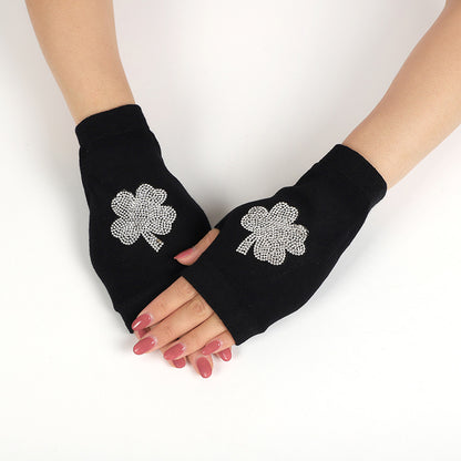 Women's & Men's Dance Open Finger Rivet Knitting Wool Gloves