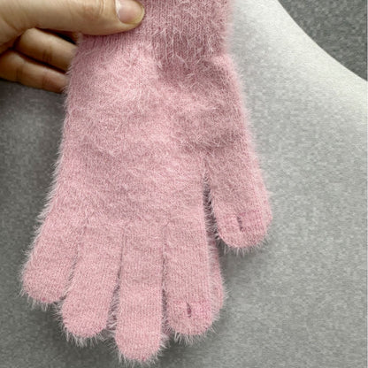 Women's Open Finger Touch Screen Solid Color Gloves