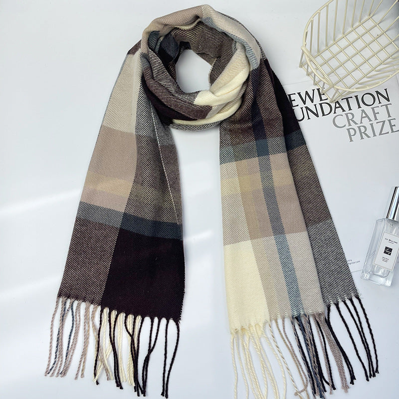 Women's & Men's Style Plaid Winter High-grade Artificial Cashmere Scarfs