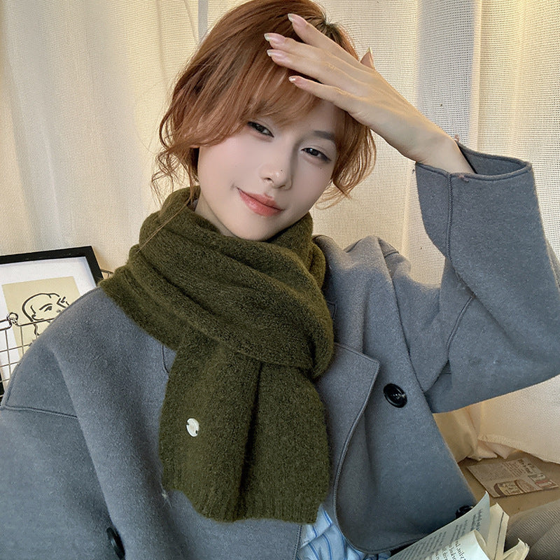 Standard Wool Solid Color Small Korean Scarfs