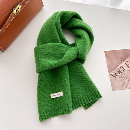 Australian Wool Long Winter Warm Knitted Solid Scarfs